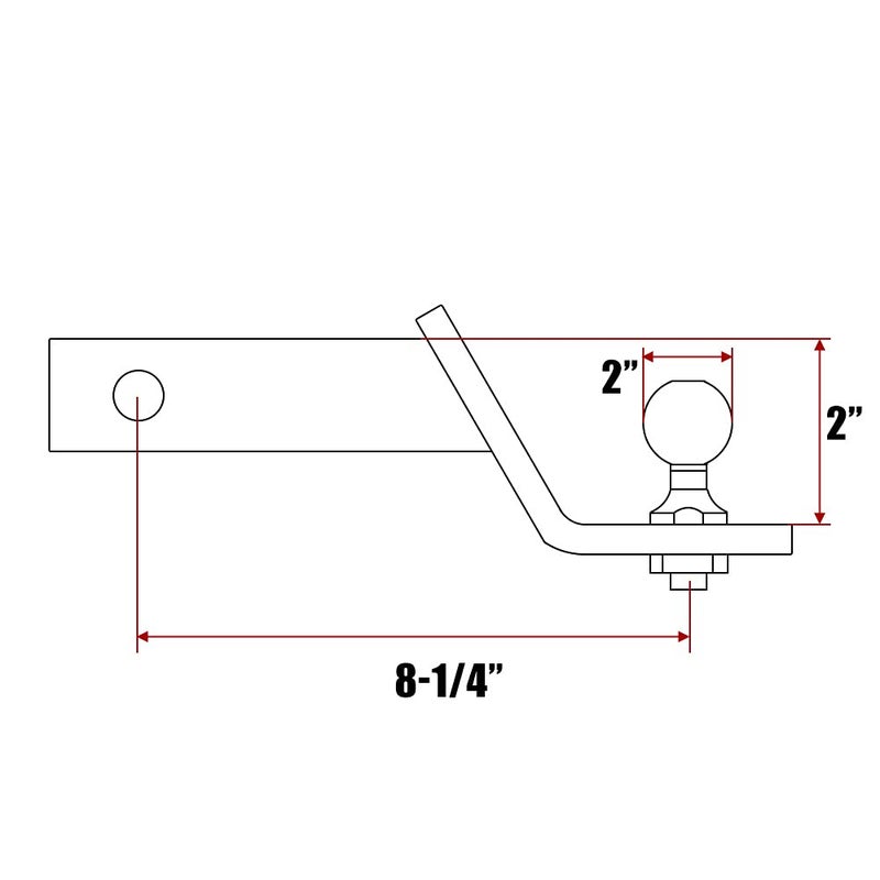 LIAULIADLL Trailer Hitch Ball Mount with 2-Inch Ball & Hitch Pin/Drop Standard Starter Kit - Image 3